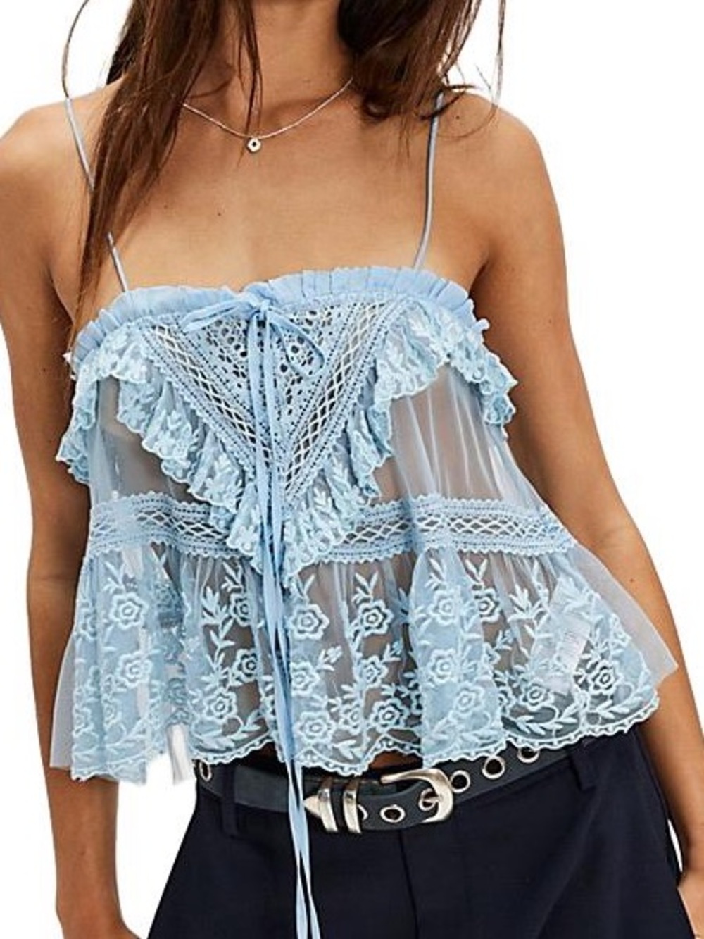 NWOT Free People Sofía Embroidered Tank